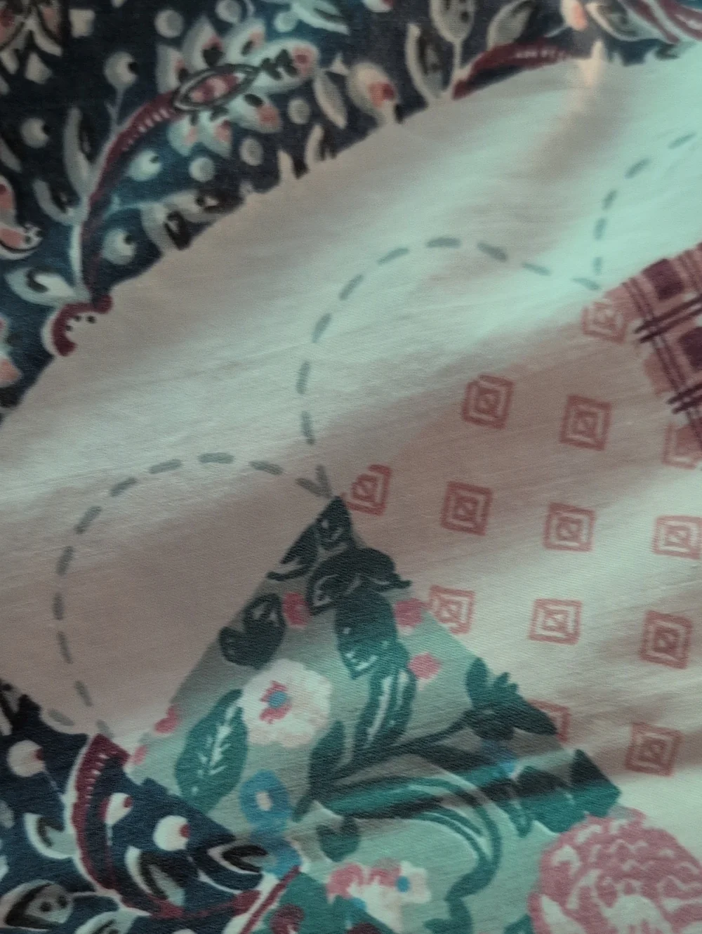 Vintage Floral & Quilted Patchwork Pillowcase Set Lot of 2 Cottagecore Farmhouse